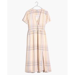 Madewell | NWT Linen-Blend Clara Midi Dress in Plaid